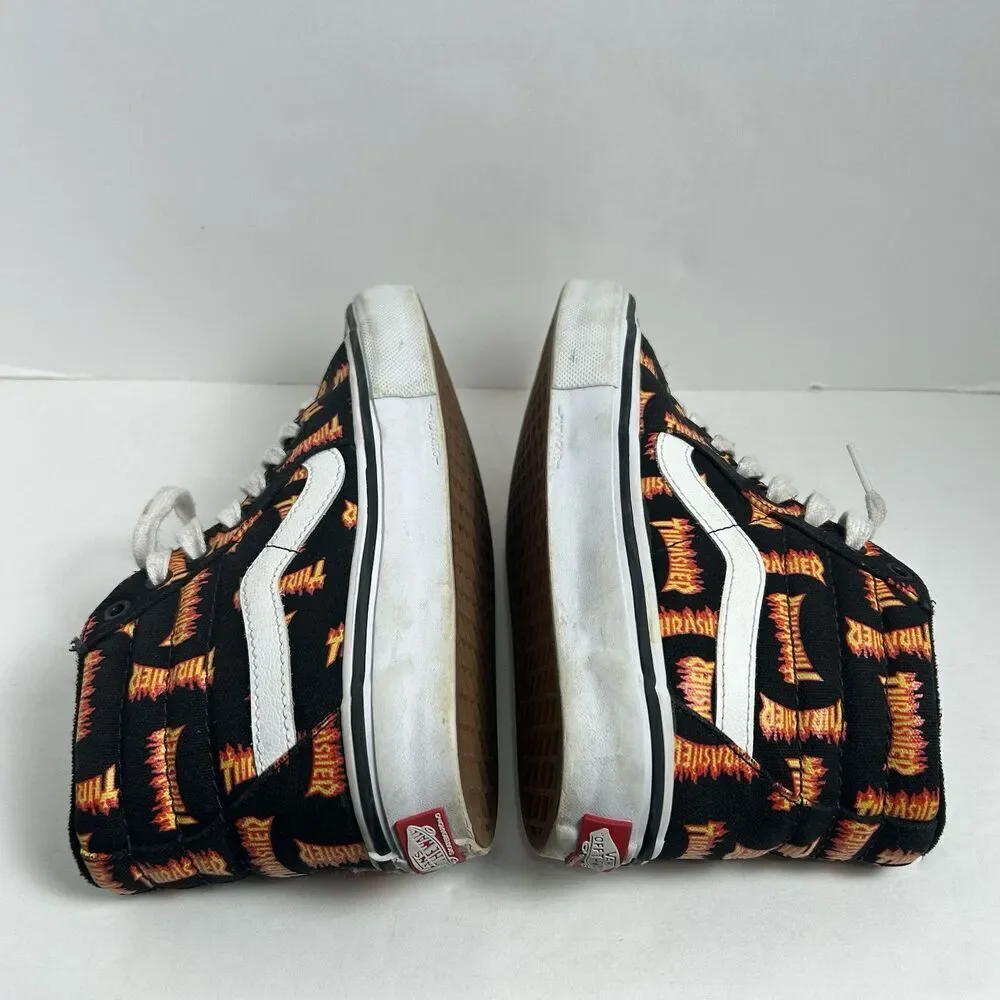 Vans X Thrasher Old Skool SK8-Hi Canvas Black Skateboarding Mens Shoes Sneaker - Picture 6 of 10